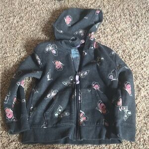 Cat & Jack Butterfly Print Hoodie - Black and Pink